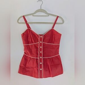 Anthropologie Viola Coral Peplum Cami Top – Size 2 🍓